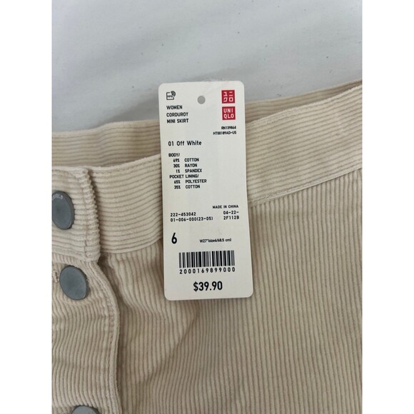 Uniqlo Corduroy Mini Skirt Off White - Picture 3 of 4